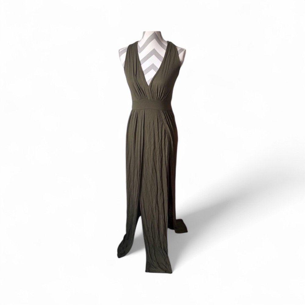 Windsor Khaki Green Dress with high slits - Picture 2 of 9